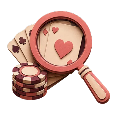 Lupa sobre cartas e fichas